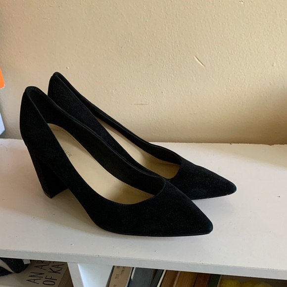 Marc Fisher Black Suede Heels - Picture 1 of 6